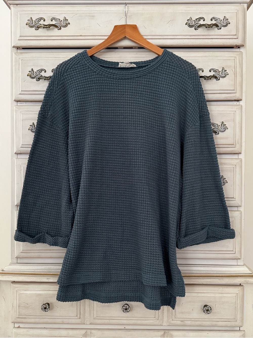 Vici Dark Green Waffle Top